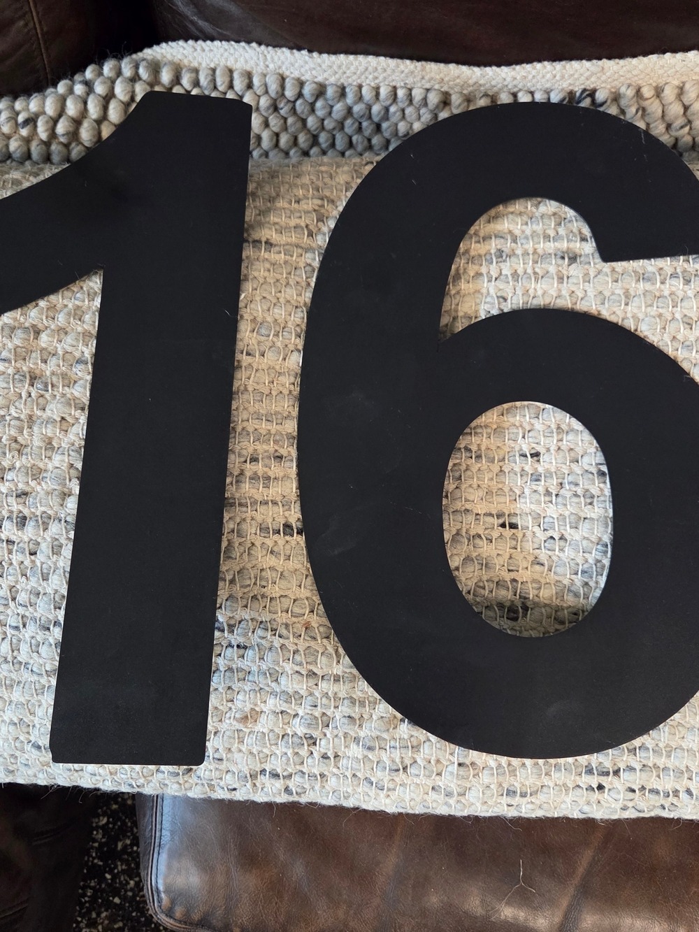 Large 16” Black Modern House Numbers (1, 6, 9, 16, 61, 91, 19)